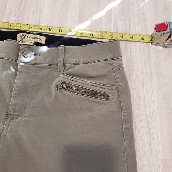 Democracy “Ab” Solution Equality Skinny Pants Taupe Gray Stretch Size 12 - Picture 7 of 9